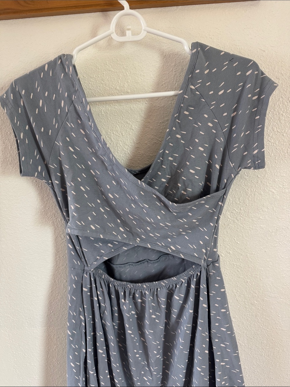 Pact Helena Cross Back Geometric Print Fit & Flare Mini Dress Comfy Casual Vacay - Picture 6 of 7